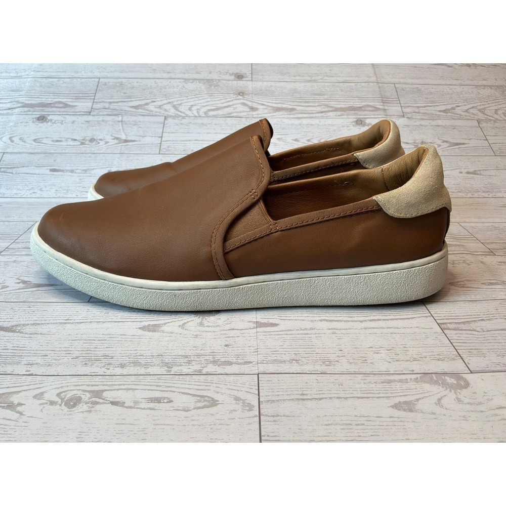 UGG Cas Slip On Sneakers Womens 11 Brown Leather Loafers‎ Quiet Luxury 1132711